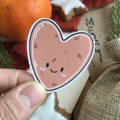 stickers coeur pain d'épices